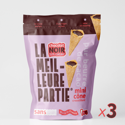 Mini Cône Chocolat Noir 72% Vegan