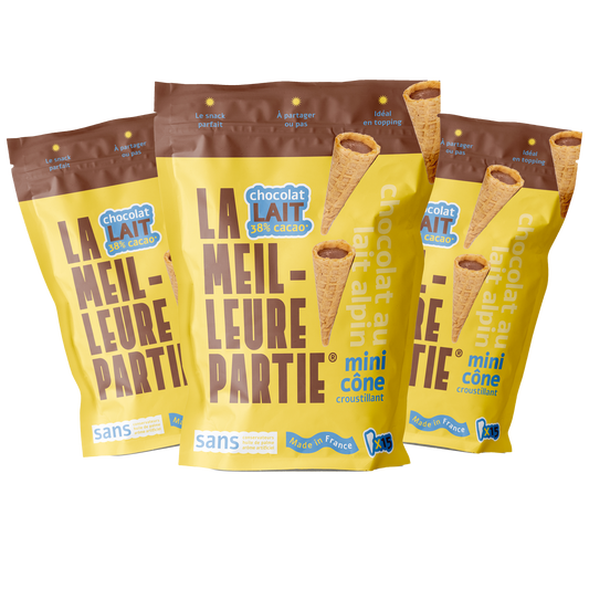 Mini Cône Chocolat Au Lait Alpin 38% Lot de 3 Sachets