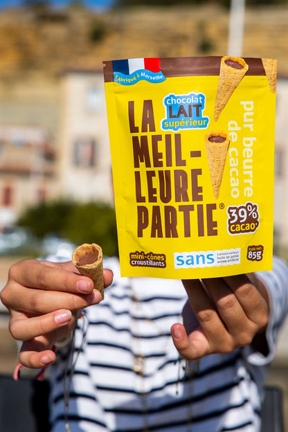 Sachet de mini cônes au chocolat au lait 39 % de cacao